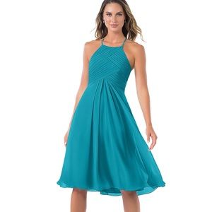 Azazie Adriana bridesmaid dress. Color: Jade. Size: A2.